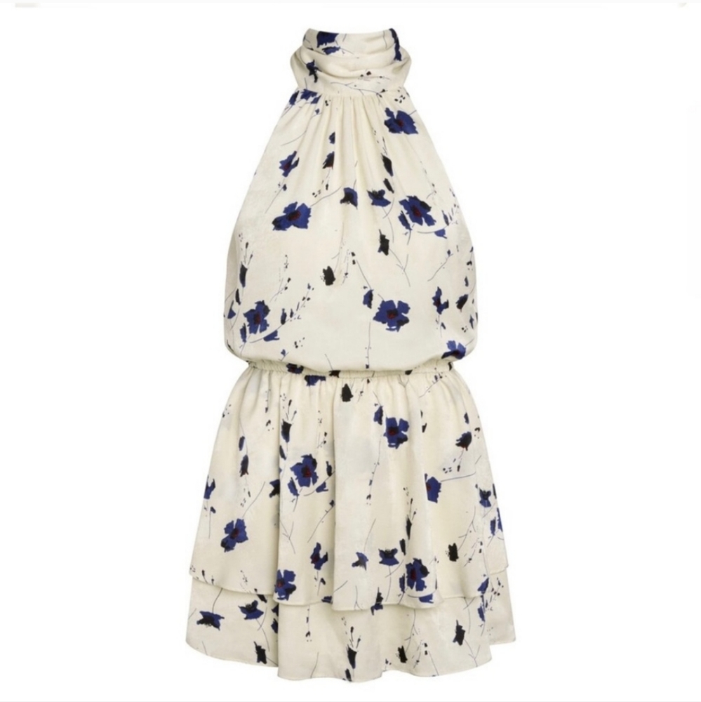 Willow Cream and Blue Floral Mini Dress - Picture 5 of 14